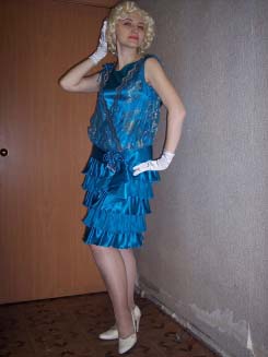 Костюм Чикаго 30-х, голубое платье