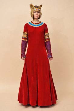 Платье Готика, красное бархатное