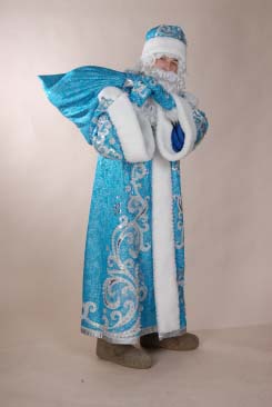 Прокат костюма Деда Мороза голубой