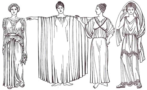 Белые костюмы Древней Греции, греческие костюмы